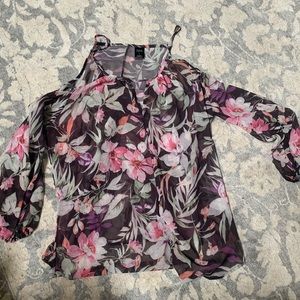 Sheer tropical blouse